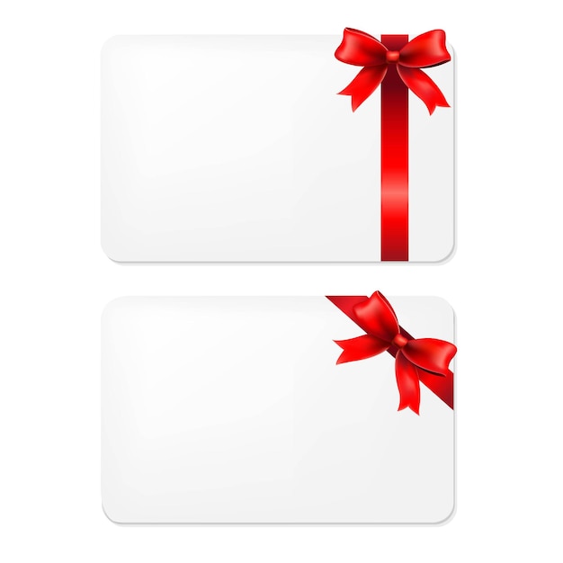 Red bow and blank gift tags,