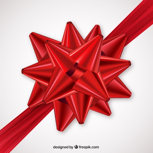 Vector red bow for gift