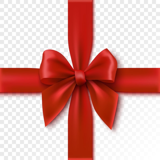red bow isolated festive packaging ribbon for gift box illustration