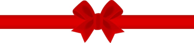 Red bow isolated Red gift bow for cards presentations christmas new year valentine's day march 8 women's day and birthday illustrations