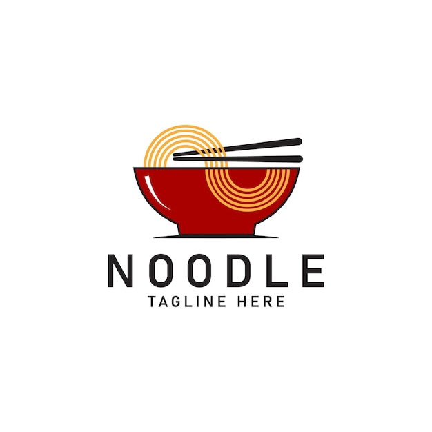 The red bowl noodles logo templates suitable for any business related to ramen noodles fast food