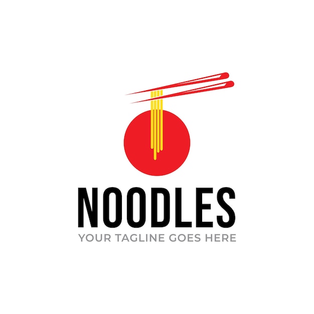 Red Bowl Noodles Vector Logo Illustration. The illustration suitable for any business.