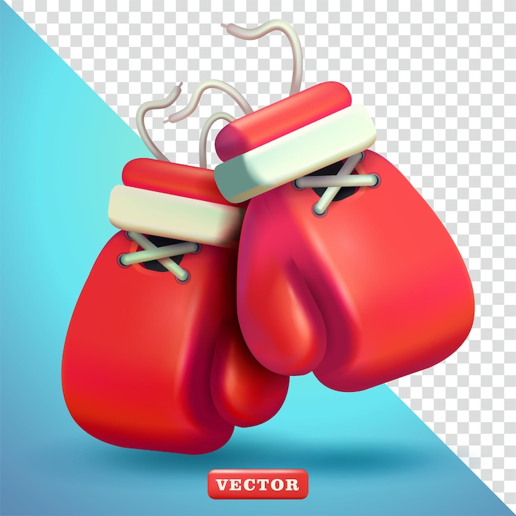 Vector red boxing gloves 3d vector suitable for sports and design elements