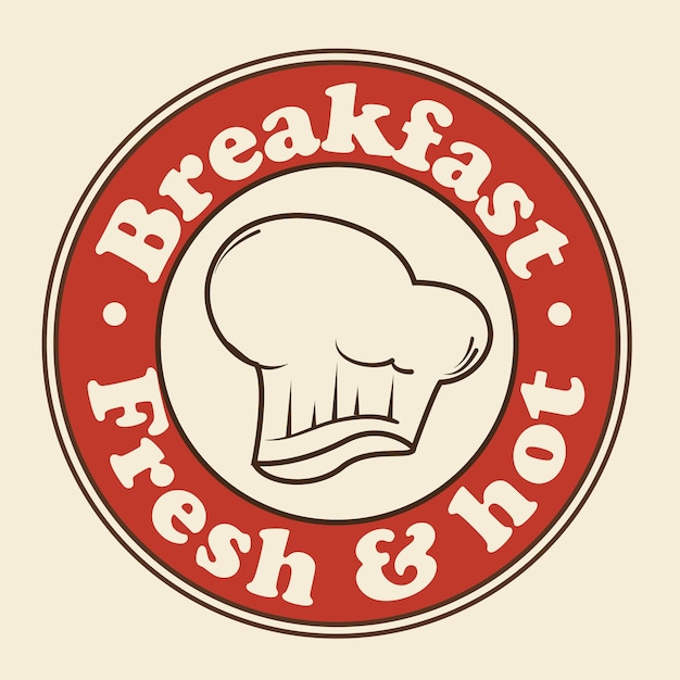 Red breakfast sign with toque blanche 