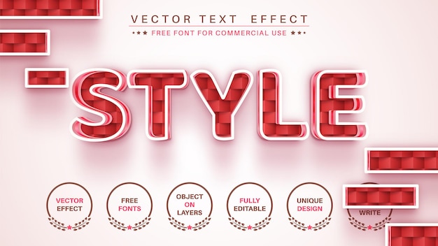 Red Brick Editable Text Effect, Font Style