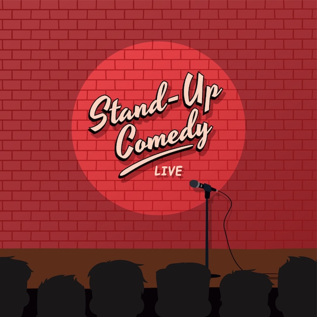 Red brick stand up comedy cartoon