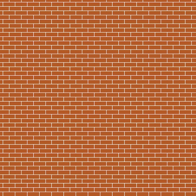 Red brick wall seamless pattern on transparent vector background. Vector illustration.