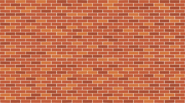 Red brick wall seamless pattern vector background