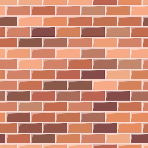 Red brick wall texture. Seamless background. Vector illustration