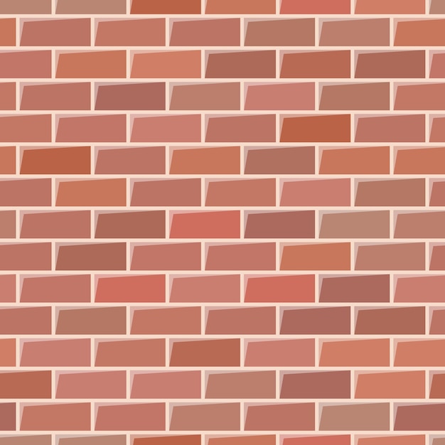 Red brick wall texture. Seamless background. Vector illustration