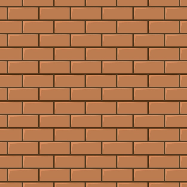 Red brick wall texture. Seamless background. Vector illustration