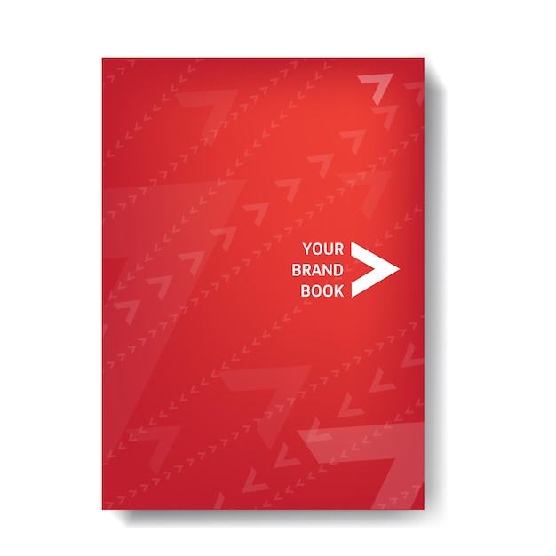 Vector red brochure cover with triangle sign