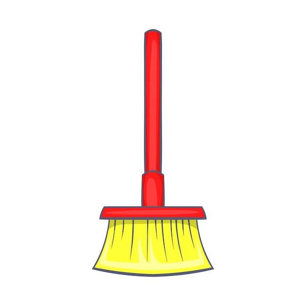 Red brush for a floor icon in cartoon style on a white background