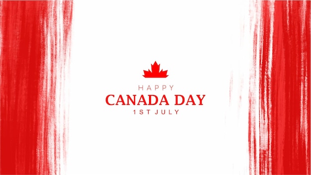 Red brush stroke background design for canada day