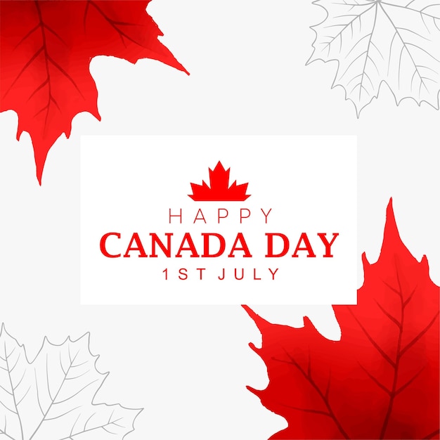 Red brush stroke background design for canada day