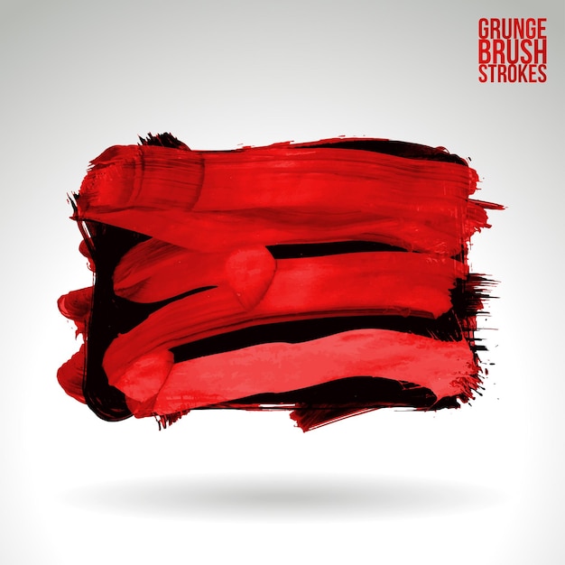 Vector red brush stroke and texture grunge vector abstract hand painted element