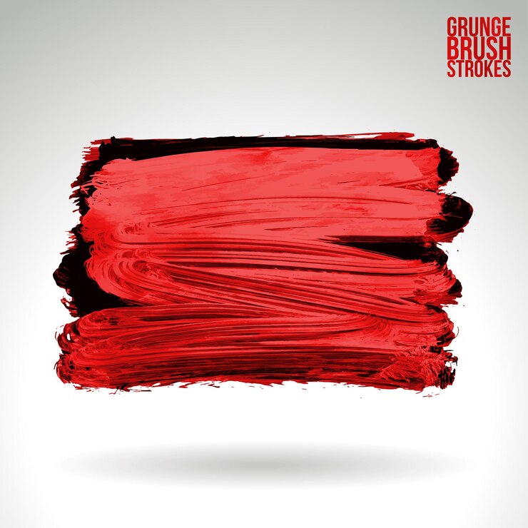 Vector red brush stroke and texture grunge vector abstract hand painted element