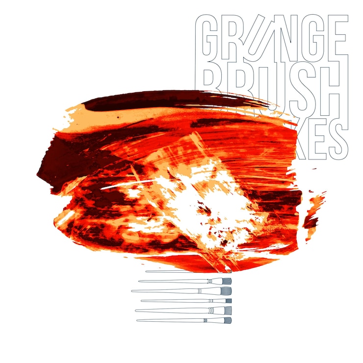 Vector red brush stroke and texture. grunge vector abstract hand - painted element.