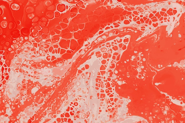 赤い泡の血の背景。抽象的なベクトルジュースまたはソーダのテクスチャ。液体大理石の水彩画のパターン。医療血液の背景。炭酸飲料コーライラスト