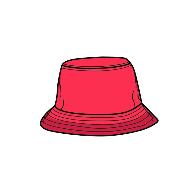 Vector red bucket hat clipart sticker