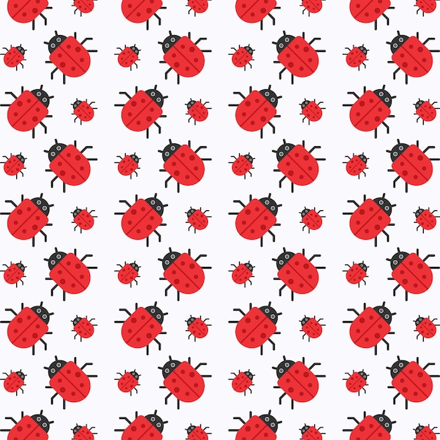 Red bug vector design repeating beautiful trendy pattern background