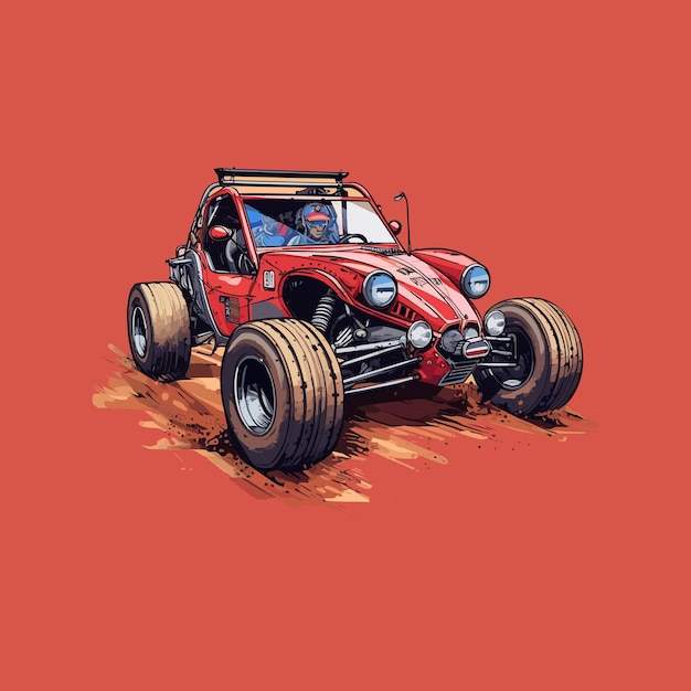 Premium Vector A red buggy with the word hot rod on it