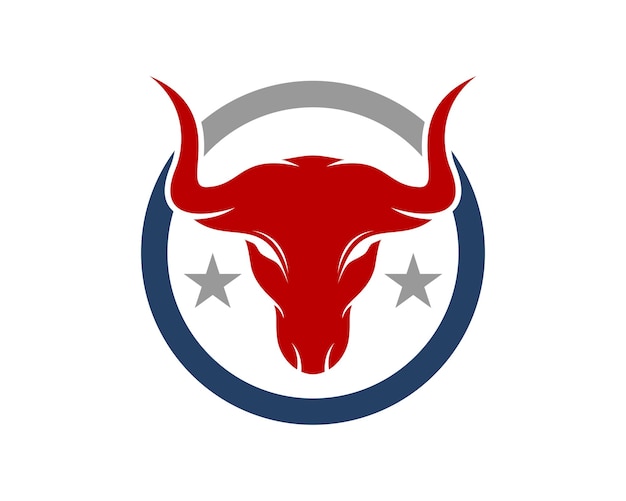 サークルのロゴに赤い雄牛の頭