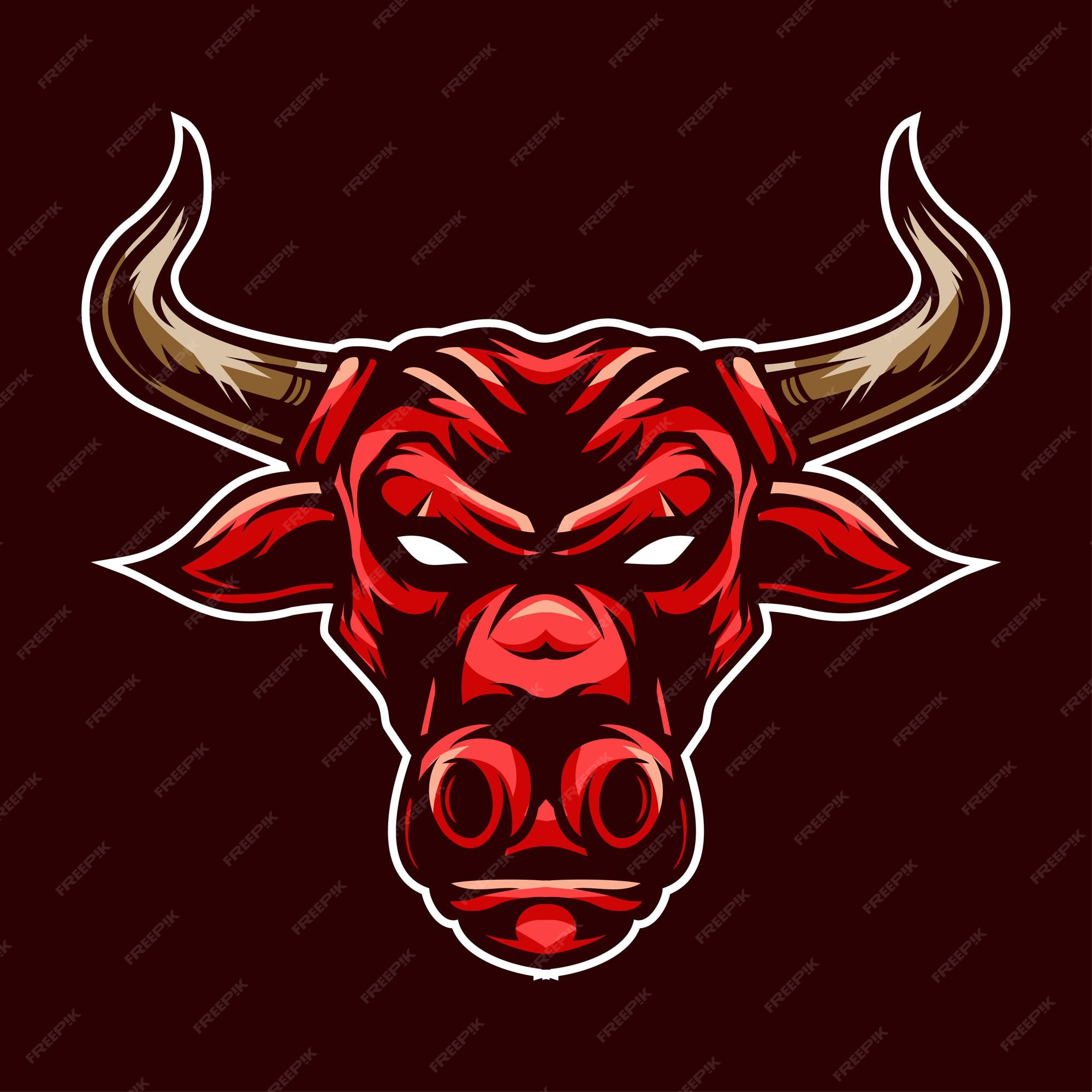 Magnetisk vokal uanset Premium Vector | Red bull head mascot illustration