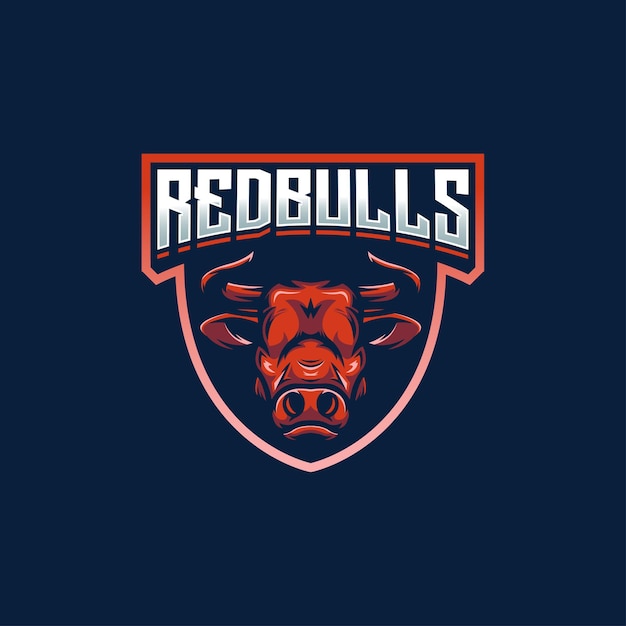 Red bulls schild e-sportmascotte