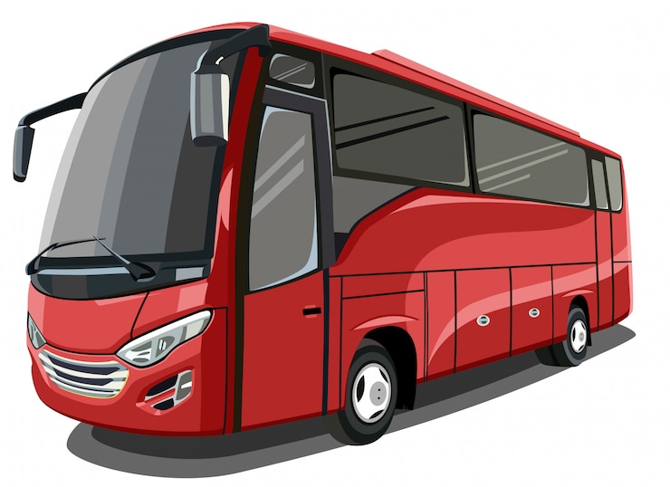 Иллюстрация красный автобус