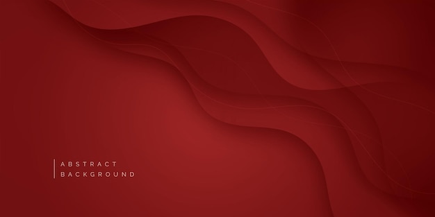 Red business abstract banner background with fluid gradient wavy shapes vector design post