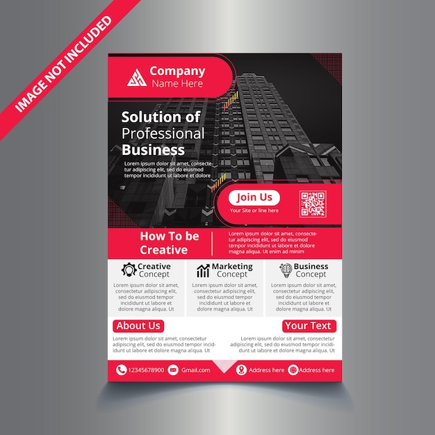 red Business abstract vector template for Brochure Portfolio Flyer Marketwith A4 size