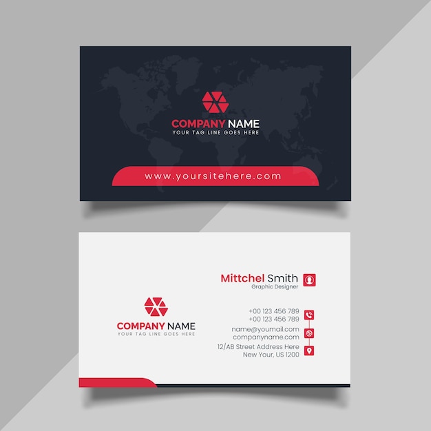 Red business card design