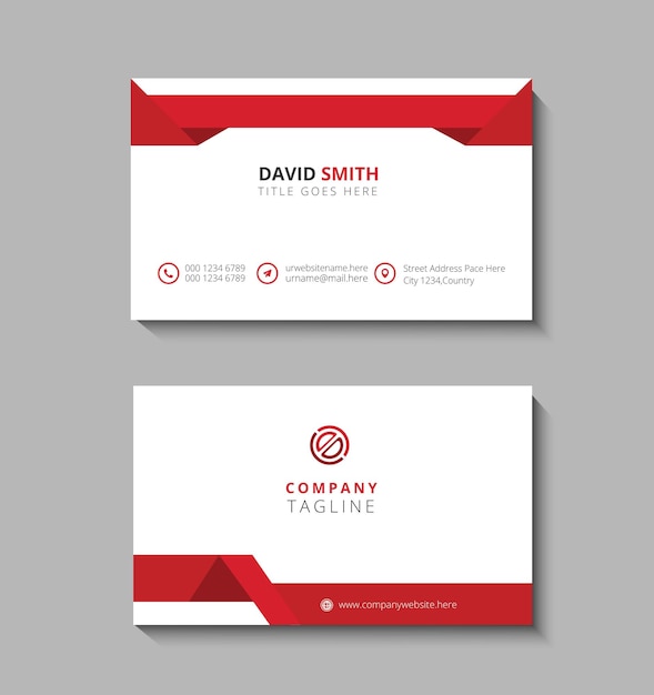 red business card design