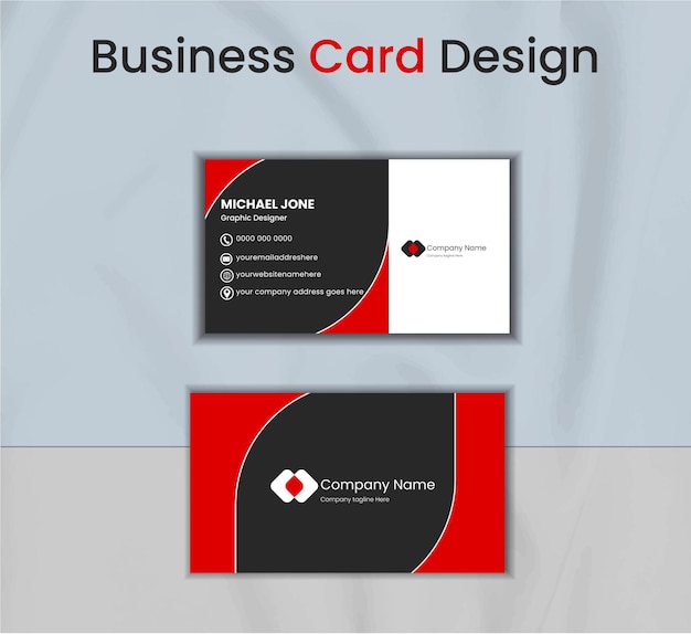 Дизайн красный визитные карточки