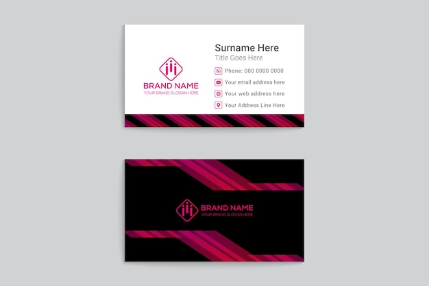 Red business card mockup