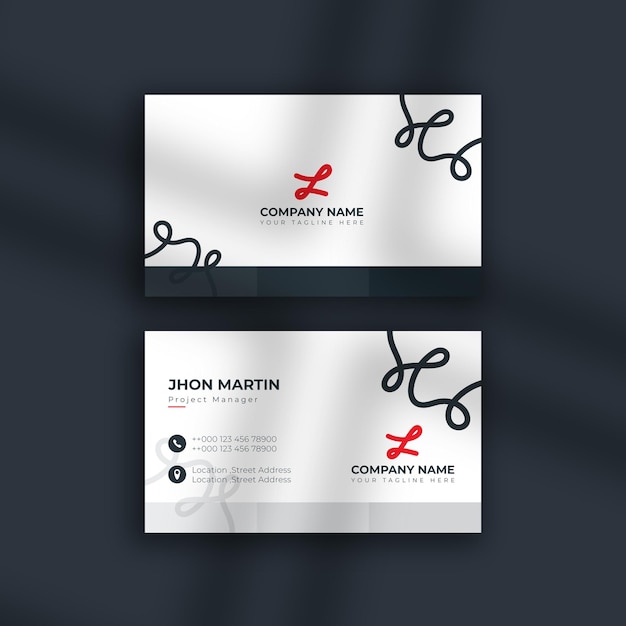 Red business card set creative and clean visiting cards