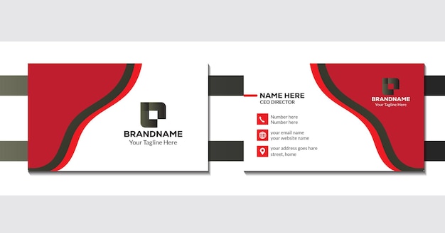 Vector red business card template