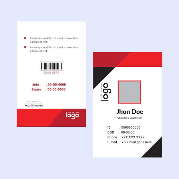 Vector red business card template