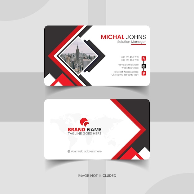 red business card template