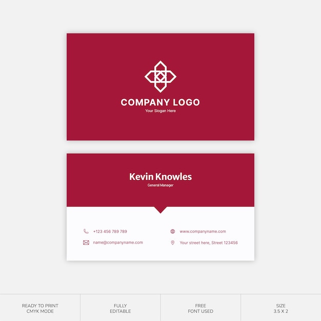 Red business card visit