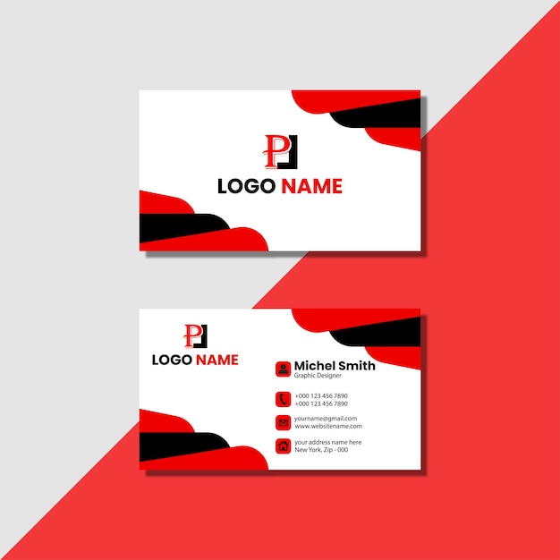 Vector a red business card