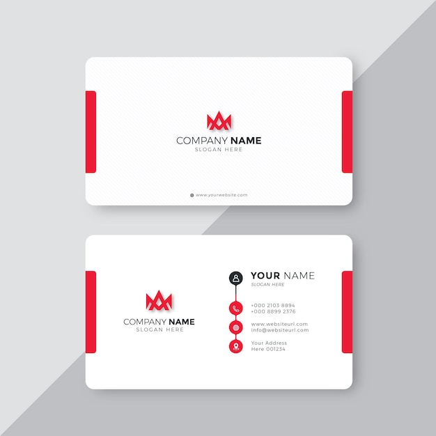 red business card