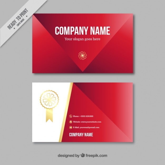 Vector red business card