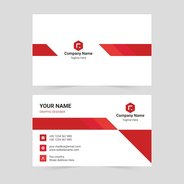 Vector red business company business card