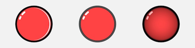 Набор векторных векторов красной кнопки