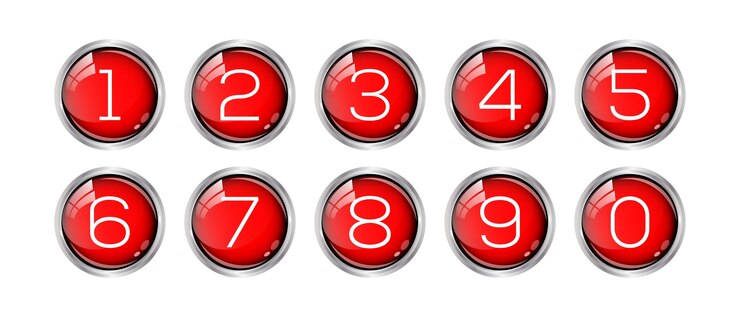 Vector red buttons with the number 2 on them