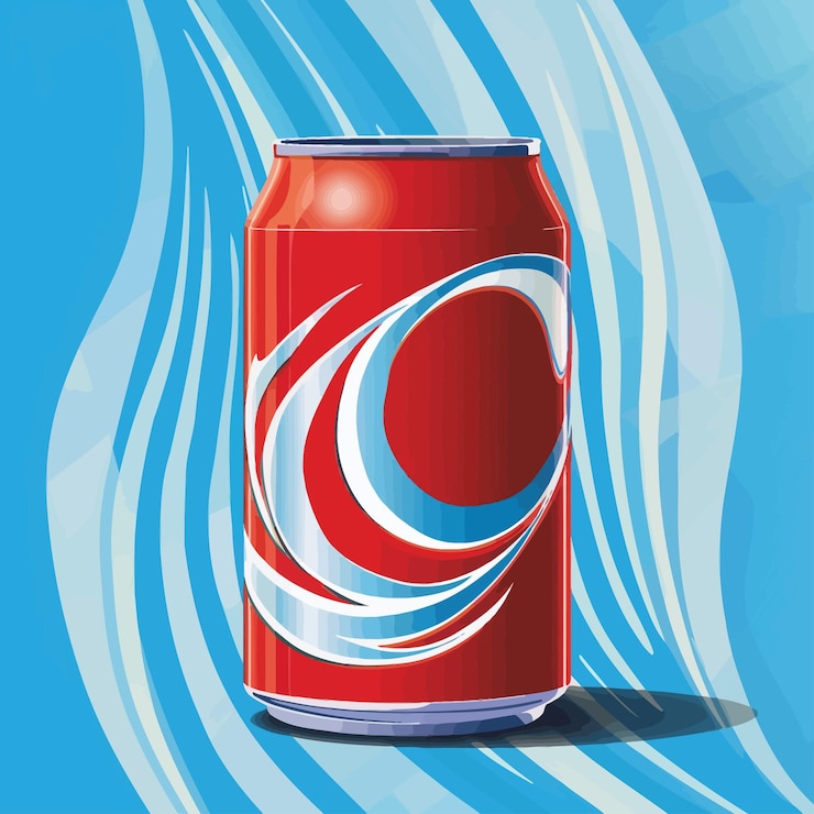 Vector a red can of soda with a red circle on the side