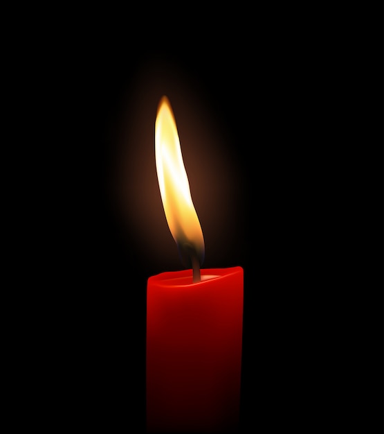 Vector red candle flame