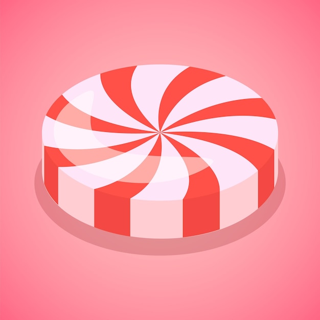 Vector red candy swirl icon isometric of red candy swirl vector icon for web design isolated on white background